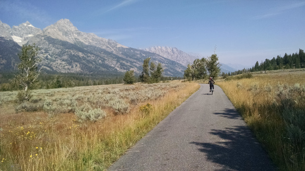 The bike path through Grand Teton National Park